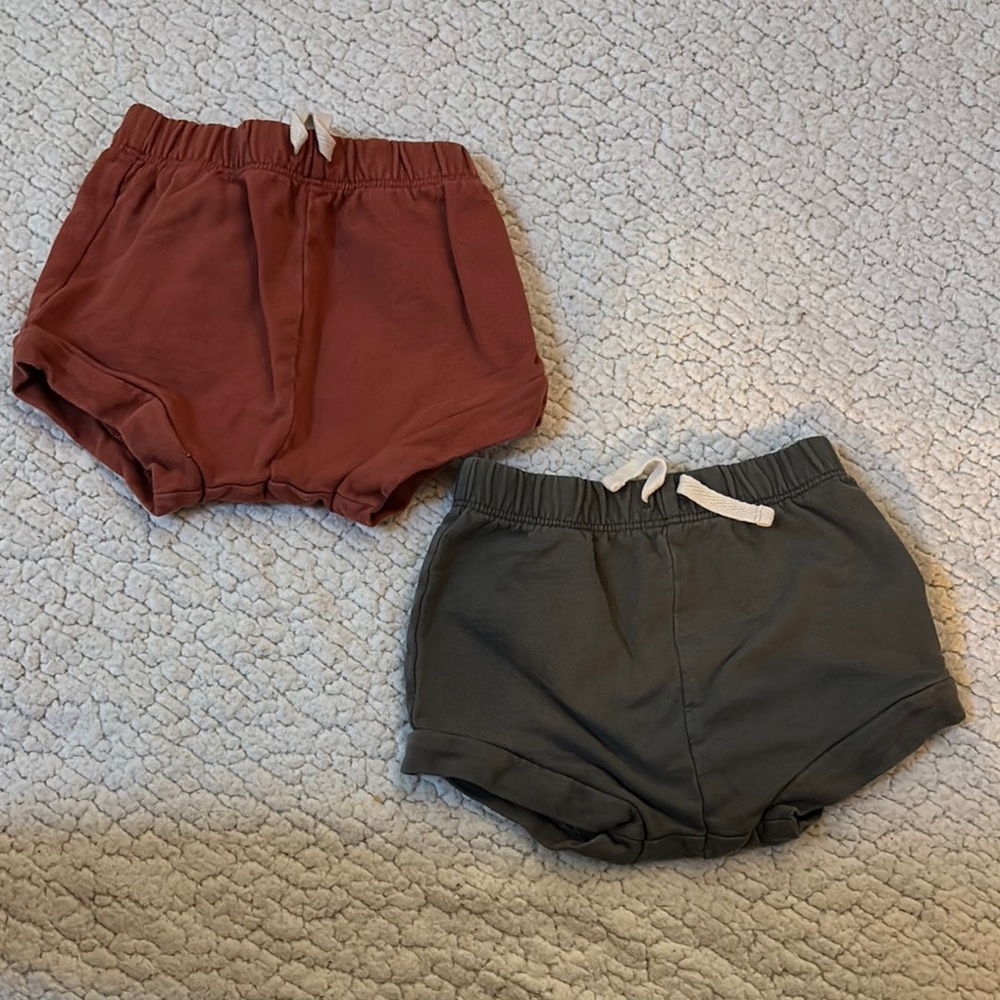 Cozy Cotton Shorts Set - Rust and Gray